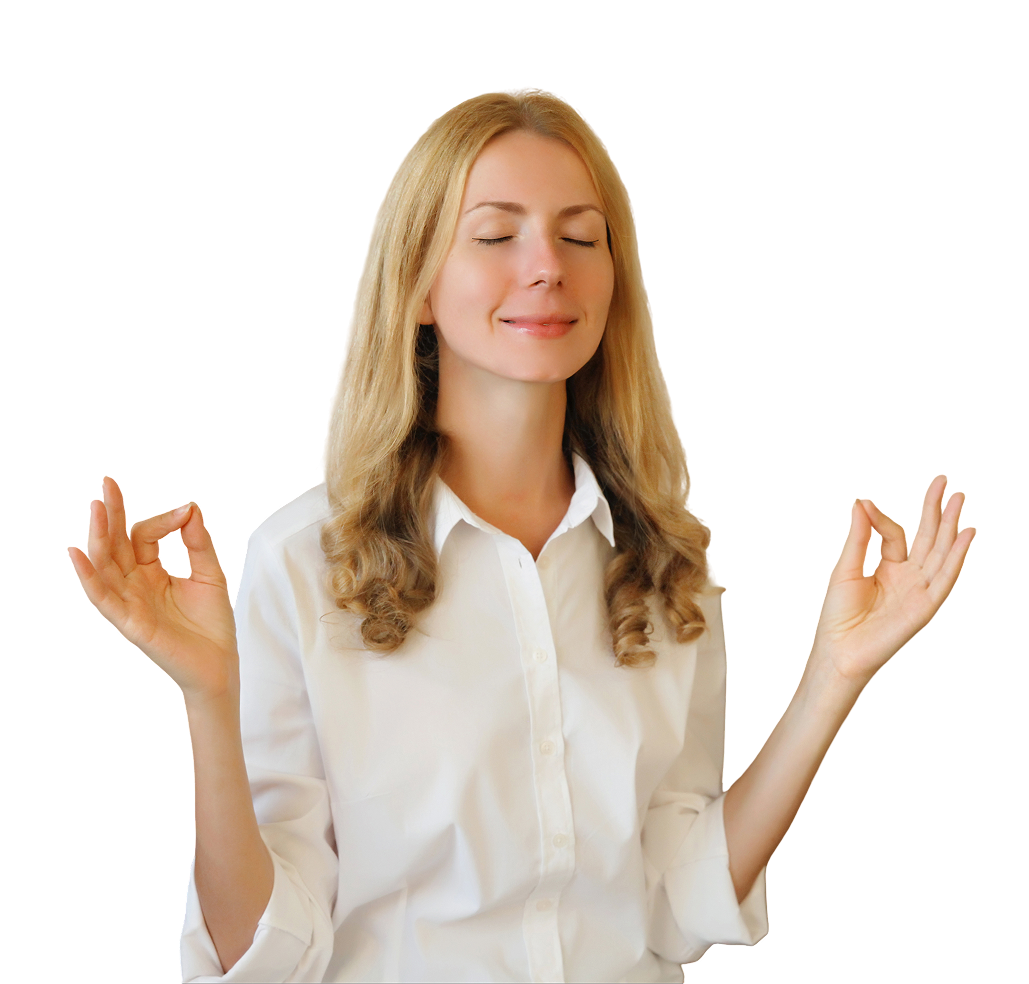 Group 1321315781 Woman meditating with eyes closed, serene expression.