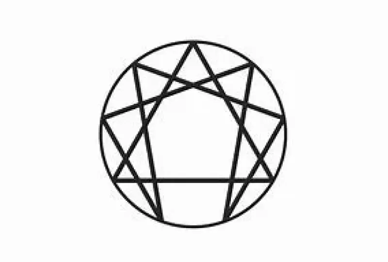 gg 01 Enneagram symbol with nine interconnected points.
