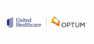 Logos of United Healthcare and Optum side by side on a white background.
